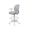 Boss Office Products Drafting Chair, White Frame, Gray Mesh and Fabric with Flip Arms B1676WT-GY - alternate 6